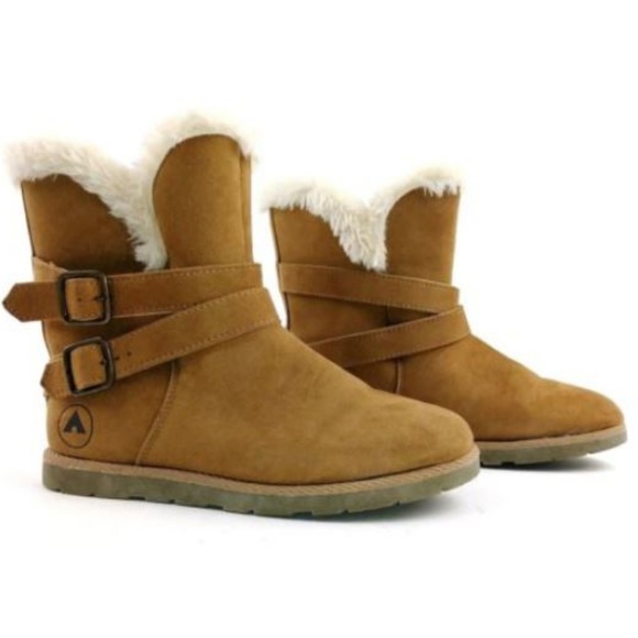tan faux fur boots